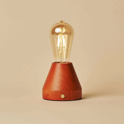 Zavi Chestnut Brown Rechargeable Table Lamp | LED, Cordless & 80-Hour Battery Life