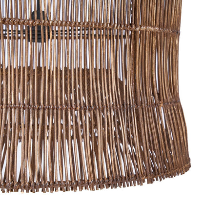 Bamboo Pendant Light - Dark Walnut Woven Bell, Extra Large