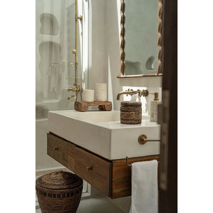 Rattan Tissue Box Cover - Natural Brown
