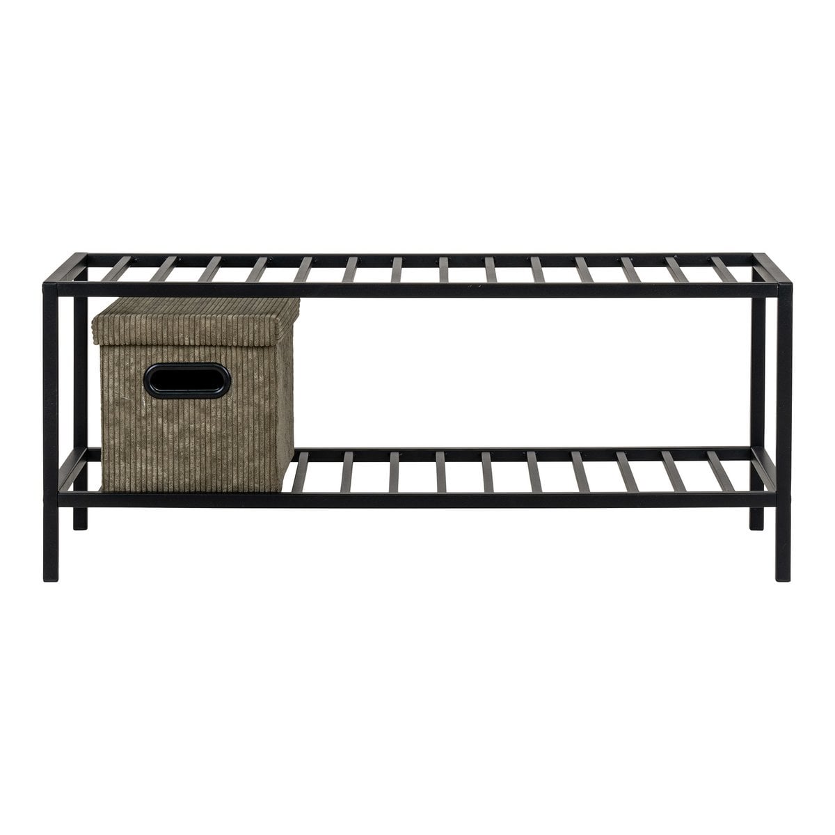 Steel Shoe Rack - Black Minimalist Entryway Organizer - 79cm