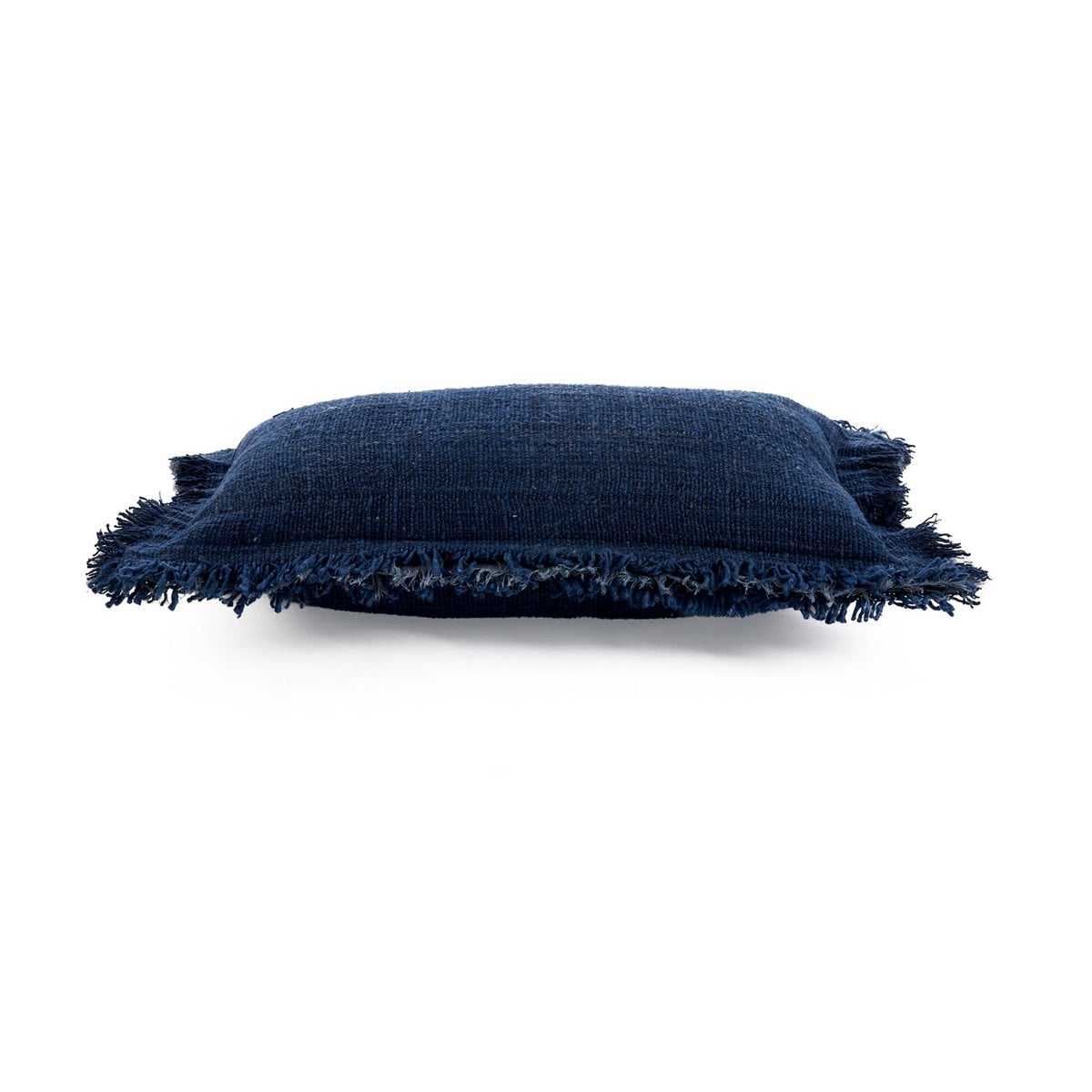 The Azure Fringe Cushion Cover - Indian Blue - 30x50
