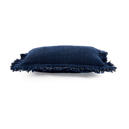 The Azure Fringe Cushion Cover - Indian Blue - 30x50