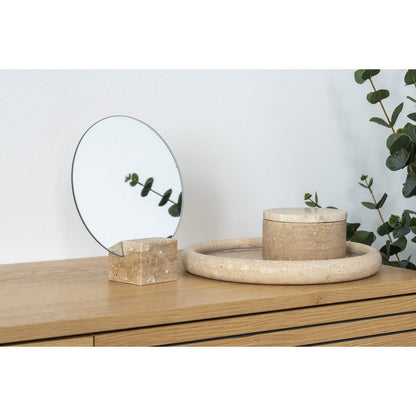 Storage Jar - Natural, Travertine, Ø10x6.5cm