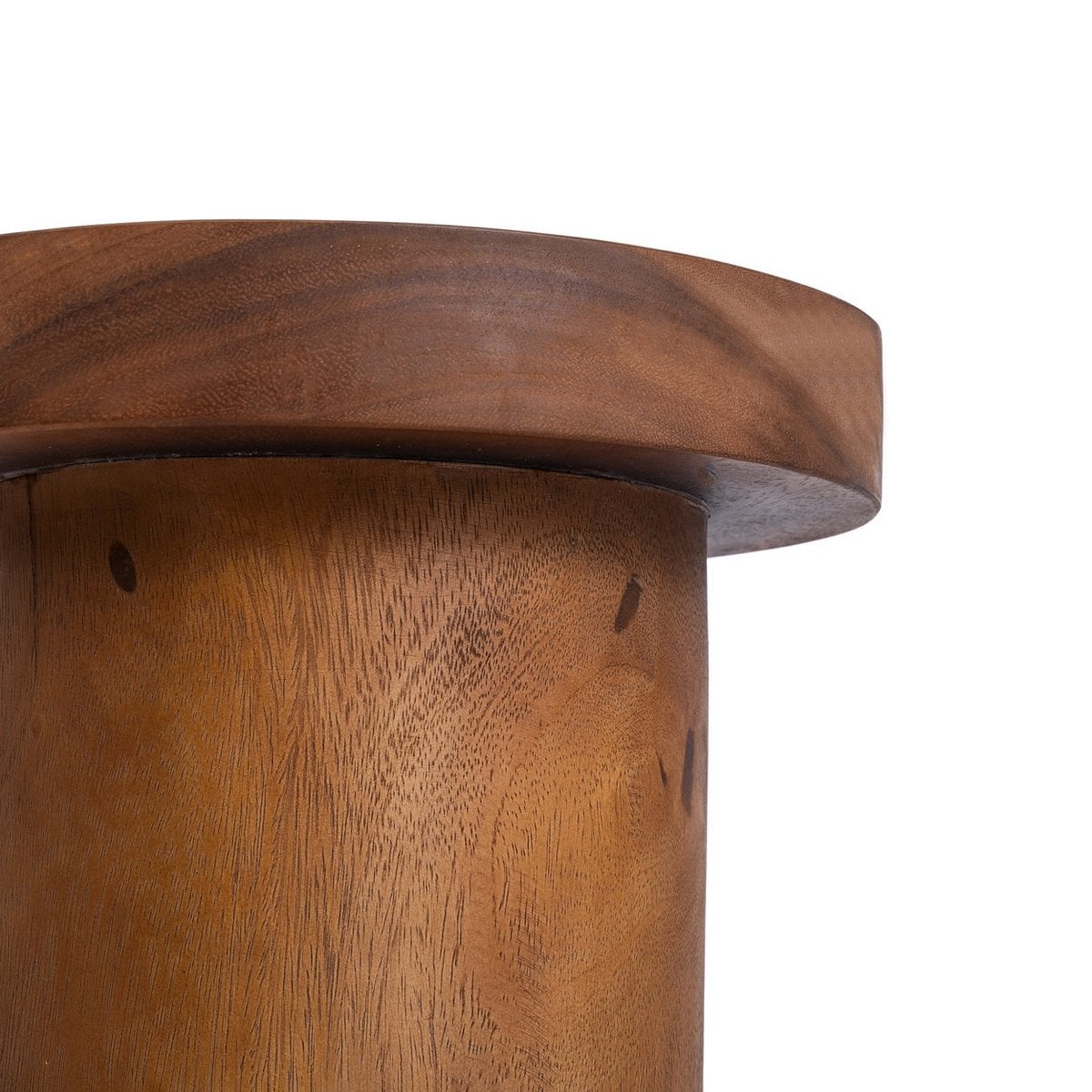 Solid Teak Wood Side Table - Organic Modern Accent Table - Natural