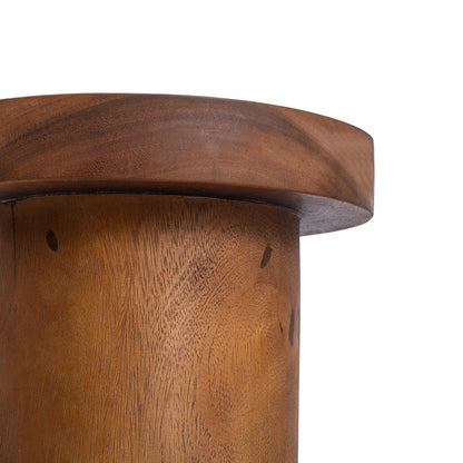 Solid Teak Wood Side Table - Organic Modern Accent Table - Natural