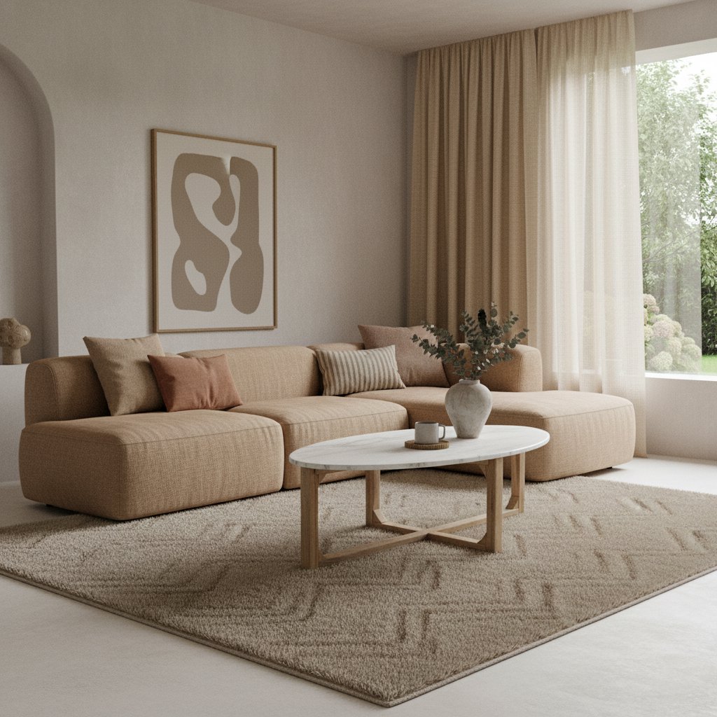 Oval marble coffee table - White - 120x60x38 cm