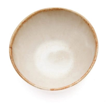 Ceramic Bowl - Small White Bowl with Gold Accent