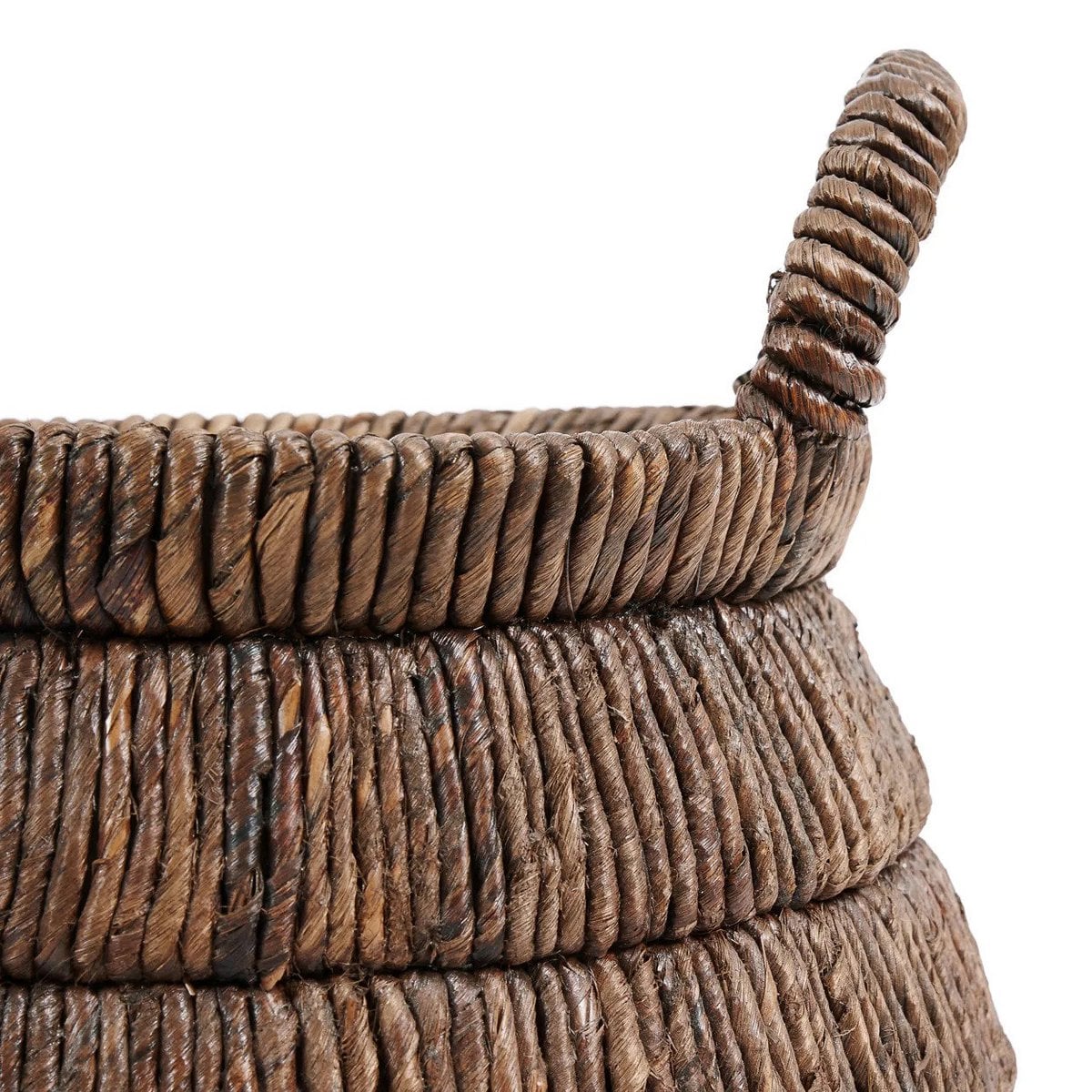 Banana Leaf Storage Basket – Handwoven Triangular Basket with Handles