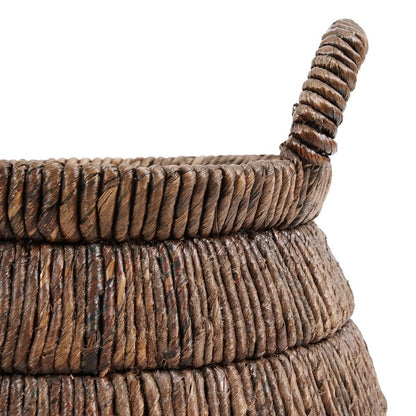 Banana Leaf Storage Basket – Handwoven Triangular Basket with Handles