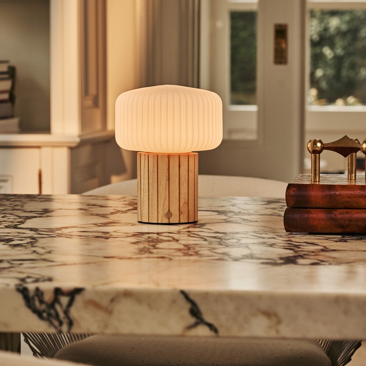 Margaux Light Brown Rechargeable Table Lamp | Stylish, Cordless & 3 Light Modes
