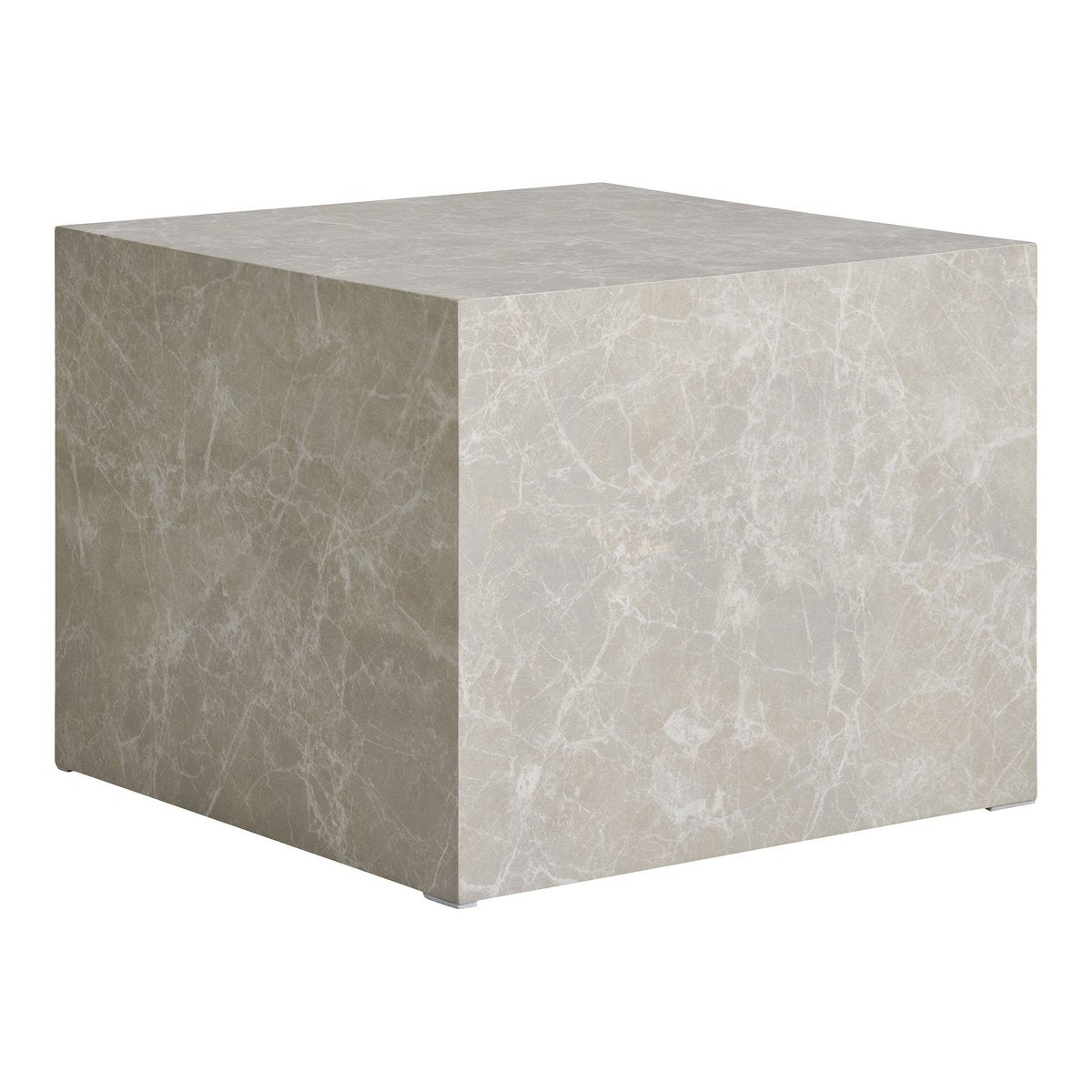 Ensemble de tables basses Prague - Beige, Aspect Marbre, MDF, Papier de décor, 2 pièces