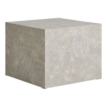 Ensemble de tables basses Prague - Beige, Aspect Marbre, MDF, Papier de décor, 2 pièces