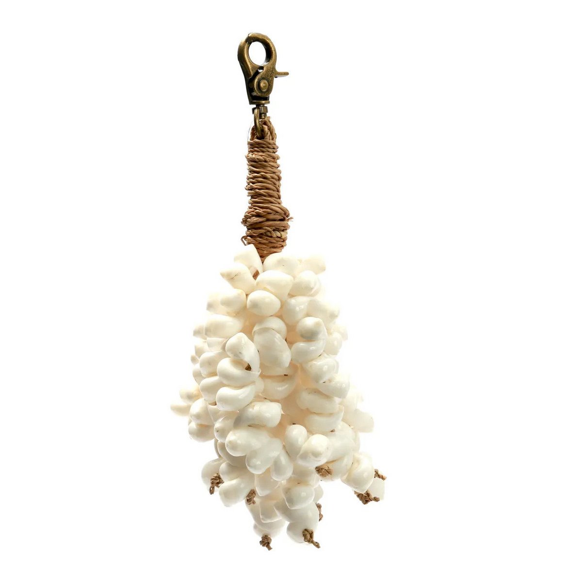 Seashell Keychain - White Coastal Keychain Decor