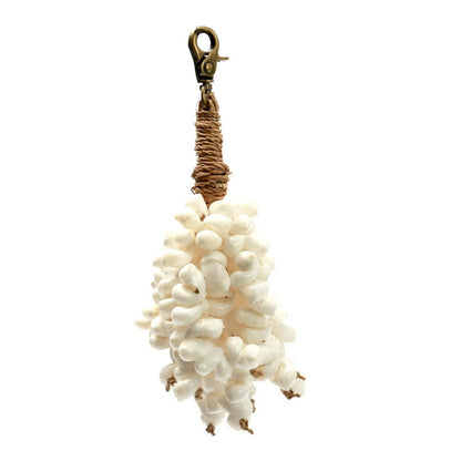 Seashell Keychain - White Coastal Keychain Decor