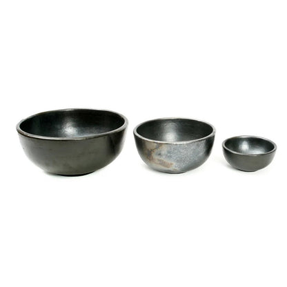 Black Decorative Bowl - Medium Burnt Finish Nordic Style