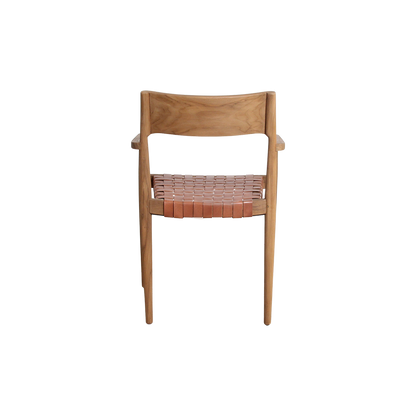 Freya dining room chair with armrest brown