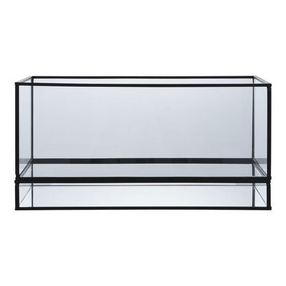 Hurricane Candle Holder - Black, Glass, Metal, 30x12x15cm