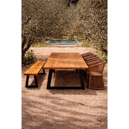 The Bench With Iron Legs - Natural - 280