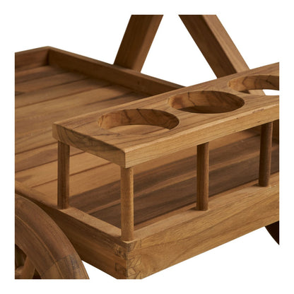Teak Tea Trolley – Natural Wood Serving Cart, 86x50x81 cm