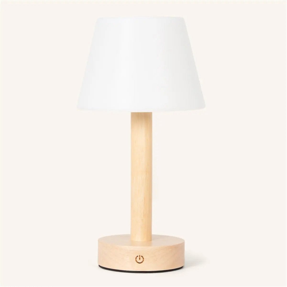 Zoë Light Brown Wooden Rechargeable Table Lamp | Dimmable, USB-C & Up to 80 Hours of Battery Life
