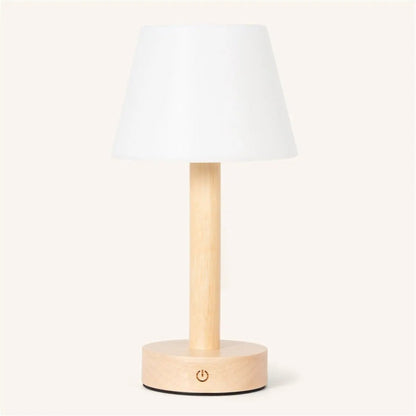 Zoë Light Brown Wooden Rechargeable Table Lamp | Dimmable, USB-C & Up to 80 Hours of Battery Life