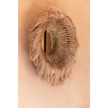 Abaca Woven Mirror - Natural Fiber Wall Decor