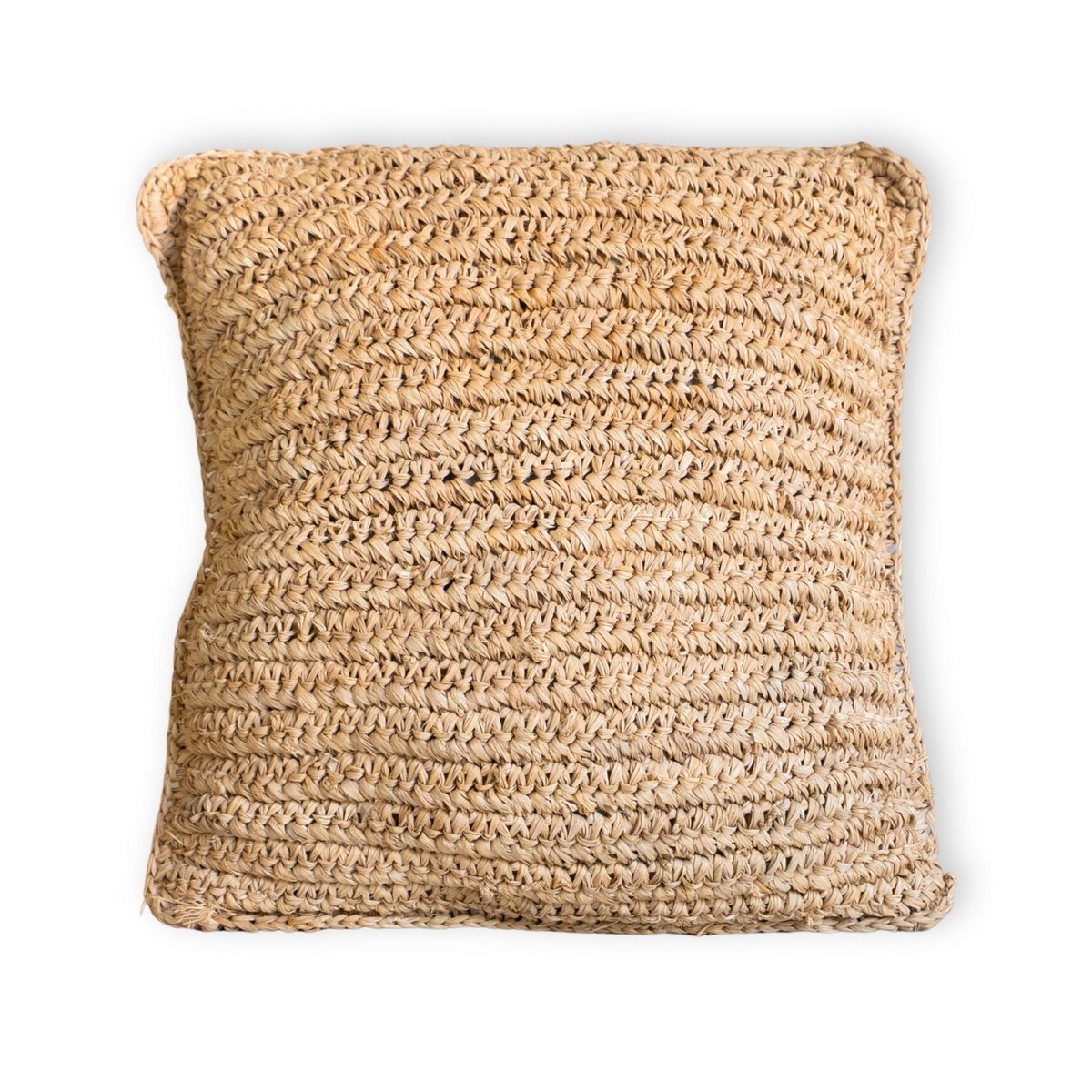 Raffia Cushion - Boho Pillow - Natural Home Decor