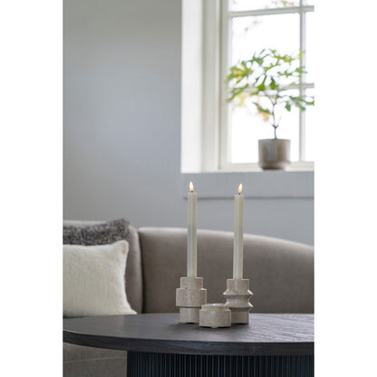 Travertine Candle Holder - Natural Stone Accent