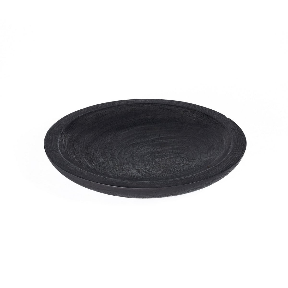 Wooden Bowl Plate - Extra Large Black Decorative Centerpiece Bowl