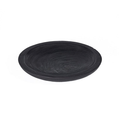 Wooden Bowl Plate - Extra Large Black Decorative Centerpiece Bowl