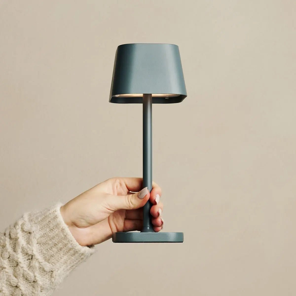 Ava Stone Grey Rechargeable Table Lamp | Stylish, Cordless Lamp & Dimmable