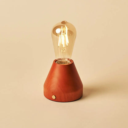 Zavi Chestnut Brown Rechargeable Table Lamp | LED, Cordless & 80-Hour Battery Life