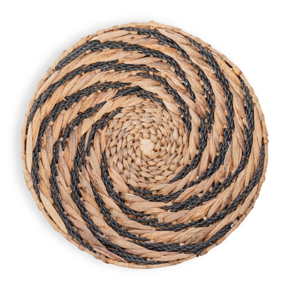 Water Hyacinth Wall Basket Bowl - Round Boho Decor, 30-40 cm