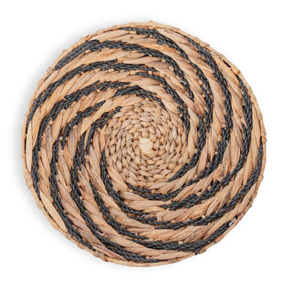 Water Hyacinth Wall Basket Bowl - Round Boho Decor, 30-40 cm