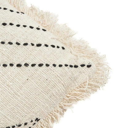 Raffia Cushion Cover - Tribal Design - Natural Black, 50x50