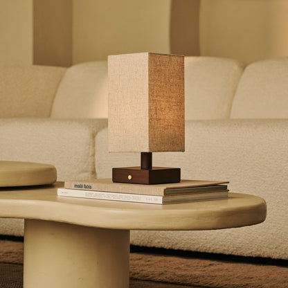 Bob Lumière de Table en Bois sans Câble Marron Foncé | Réglable, Rechargeable & Jusqu'à 100 Heures d'Autonomie