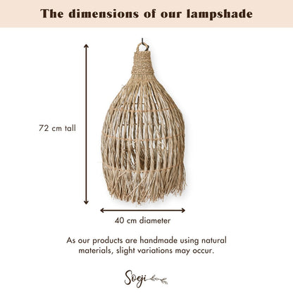 Seagrass Pendant Light - Boho Lampshade - Natural Hanging Lamp Ø 40cm