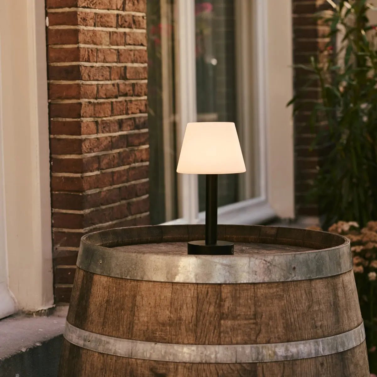 Zoë Black Wooden Rechargeable Table Lamp | Dimmable, USB-C & Up to 80 Hours of Battery Life