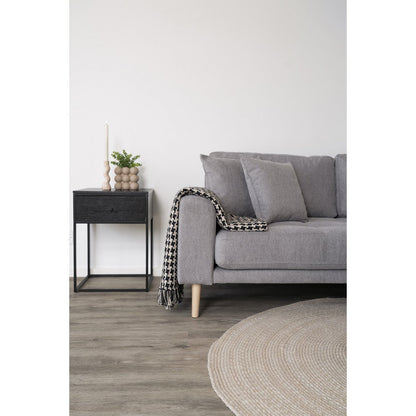 Side Plaid - Plaid, black/beige, Cotton, Polyester, 130x180 cm
