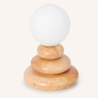 Isabella Light Brown Wooden Rechargeable Lamp | Dimmable, Cordless & Warm Light