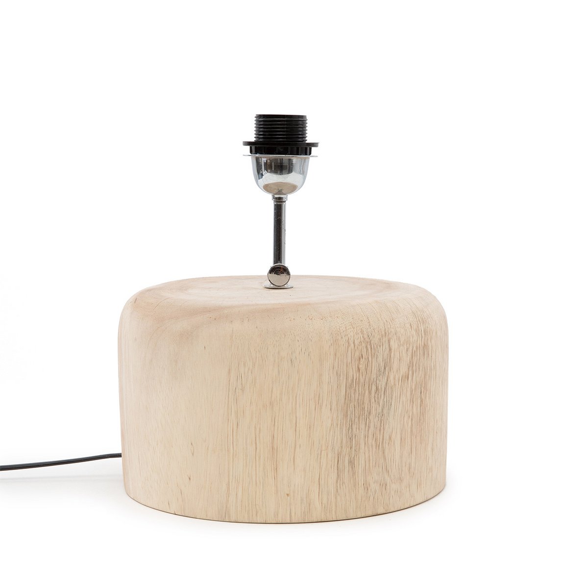 Base de Lámpara de Mesa de Madera de Teca - Natural