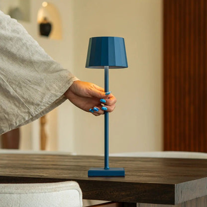 Wouter Delftware Blue Rechargeable Table Lamp | Wireless Charging & 120-Hour Battery Life