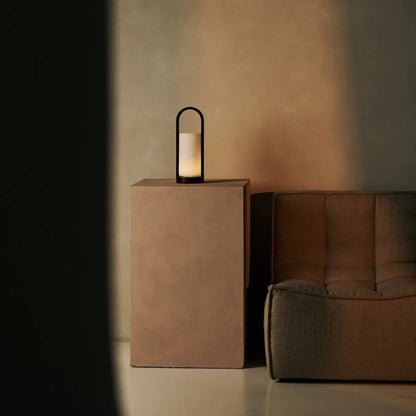 Scandinavian Wooden Table Lamp – Cordless Dimmable LED, Dark Brown