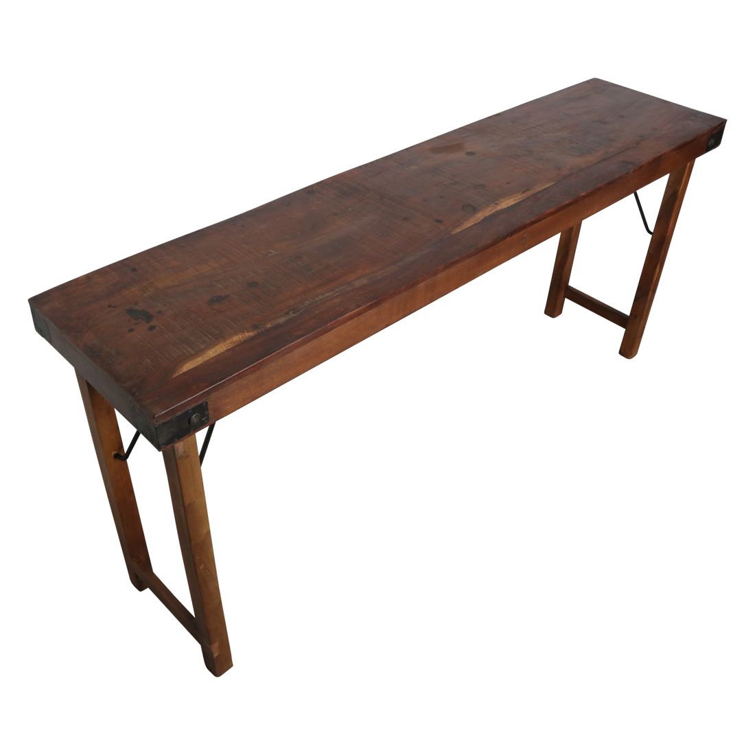 Reclaimed Wood Folding Console Table – Vintage Brown Indian Style