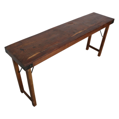 Reclaimed Wood Folding Console Table – Vintage Brown Indian Style