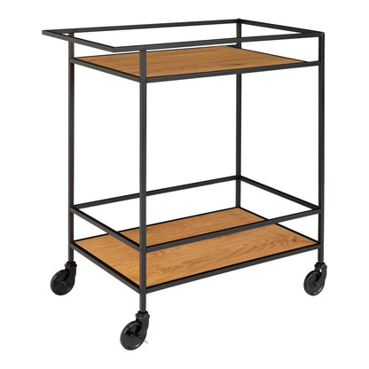 Vita Bar Trolley - oak look, black, 68x40x79cm