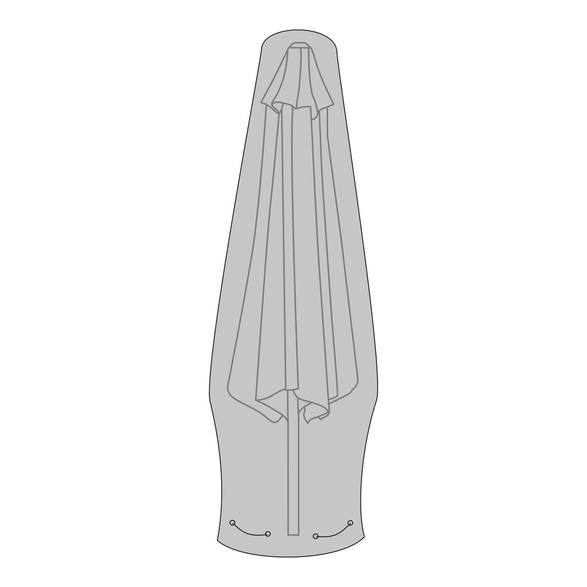 Polyester Parasol Cover - Black Water-Repellent Outdoor Umbrella Shield 225cm