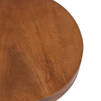 Solid Teak Wood Side Table - Organic Modern Accent Table - Natural