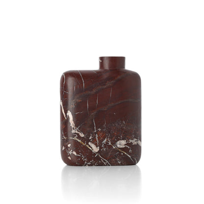 Marble Vase Rosso Levanto - Wine Red High Vase - Tall Decorative Vase