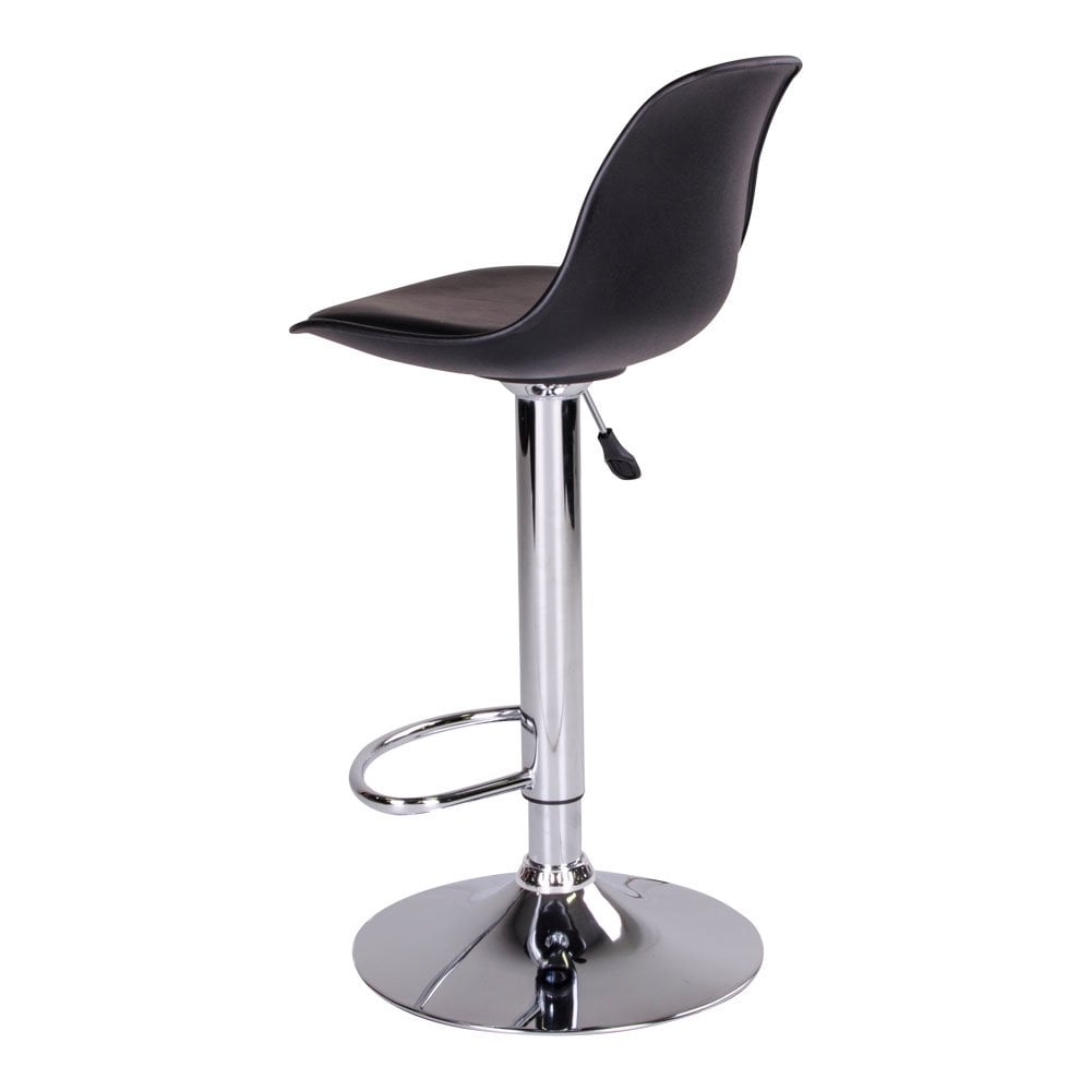 PU Leather Bar Stools - Black Trondheim Set of 2, Adjustable Height